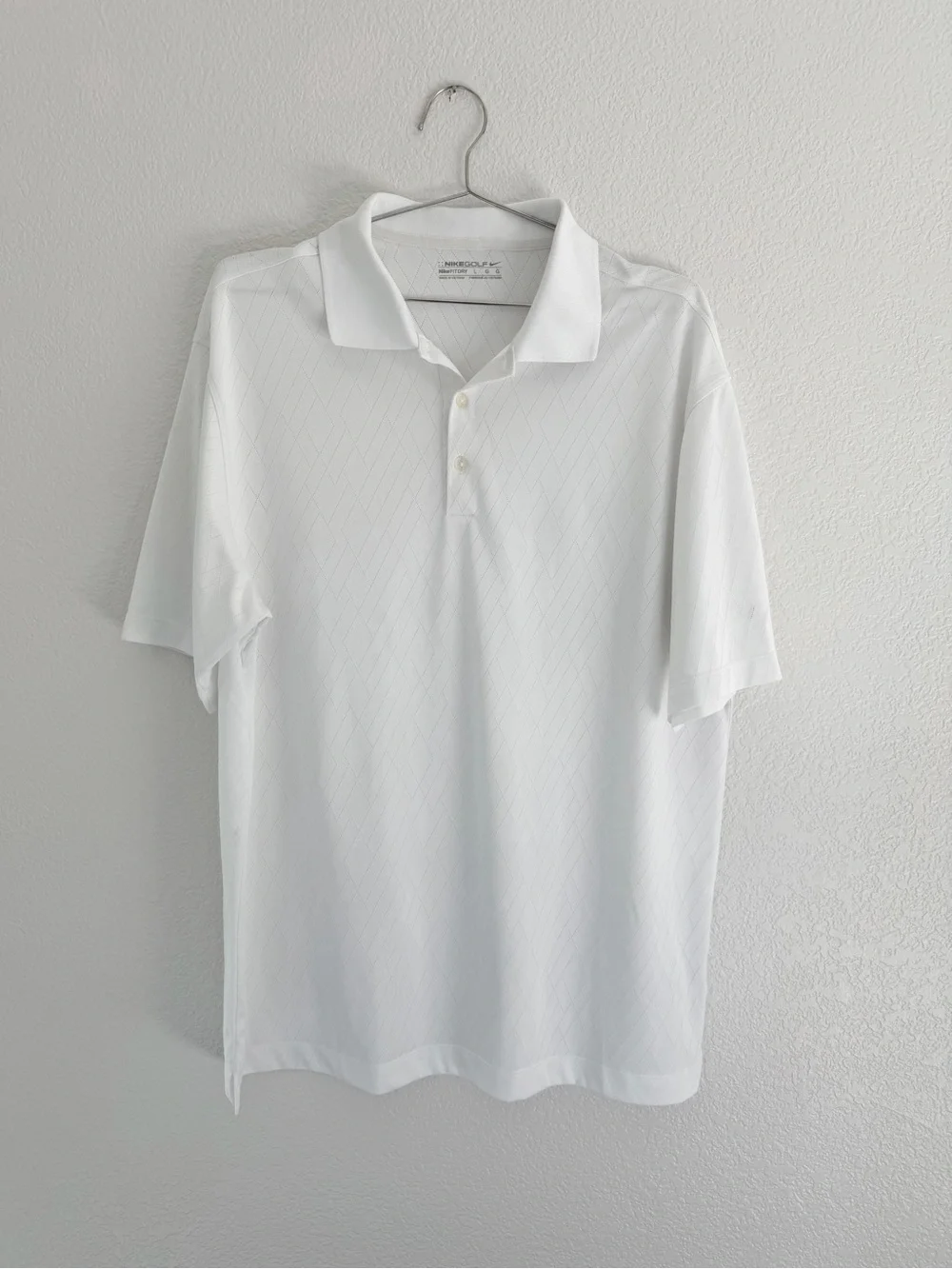 NIKE GOLF Nike Fit Dri Men's White Short-Sleeve Polo Size L
